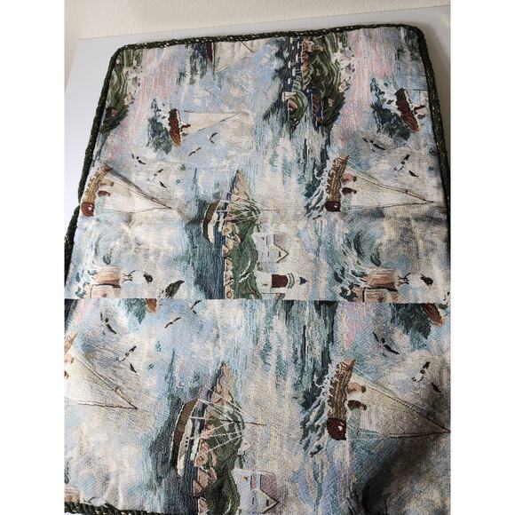 Sailboats and Islands Heavy Green Rope Border STANDARD Pillow Shams - set of 2 - Picture 5 of 8